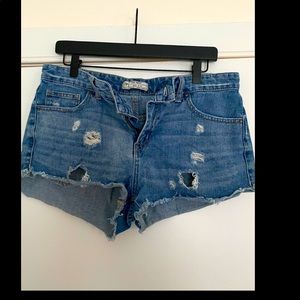 Free People distressed jean shorts